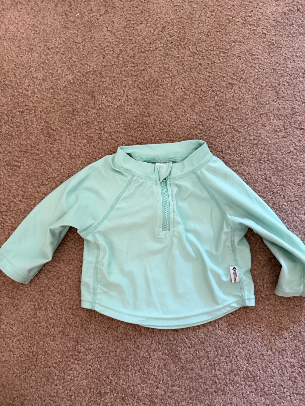 Green sprouts baby rashguard / sun shirt Mint Long-Sleeve, quarter zip